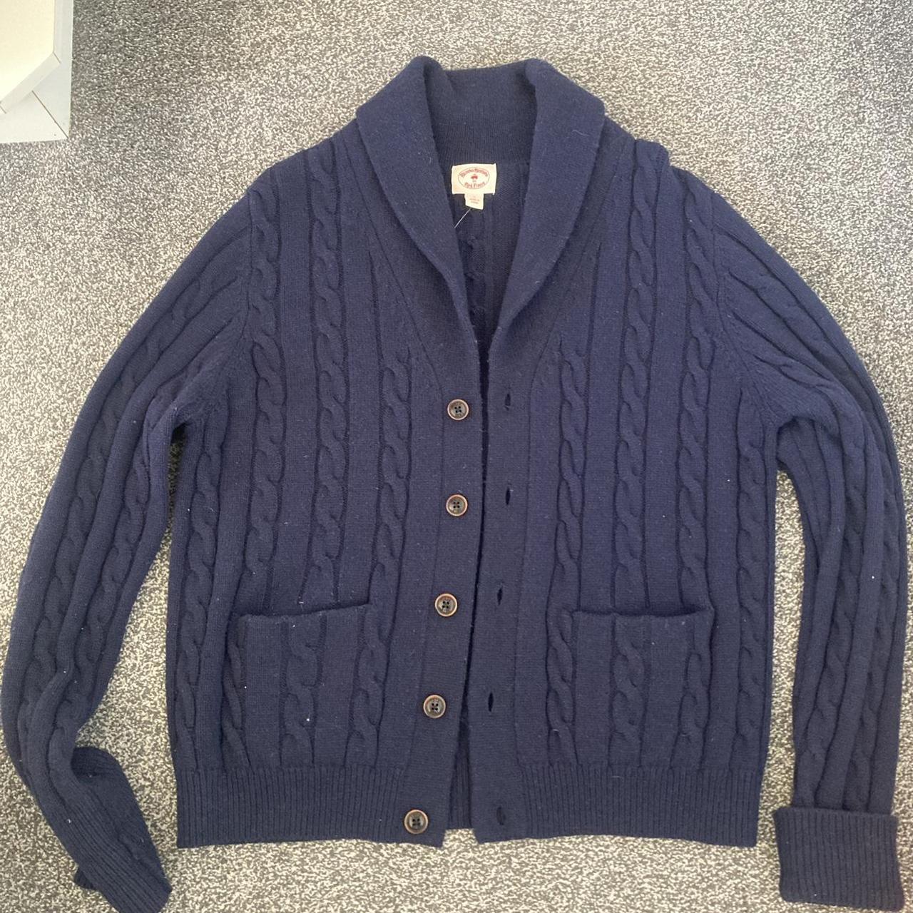 Brooks brothers navy cardigan with front... - Depop