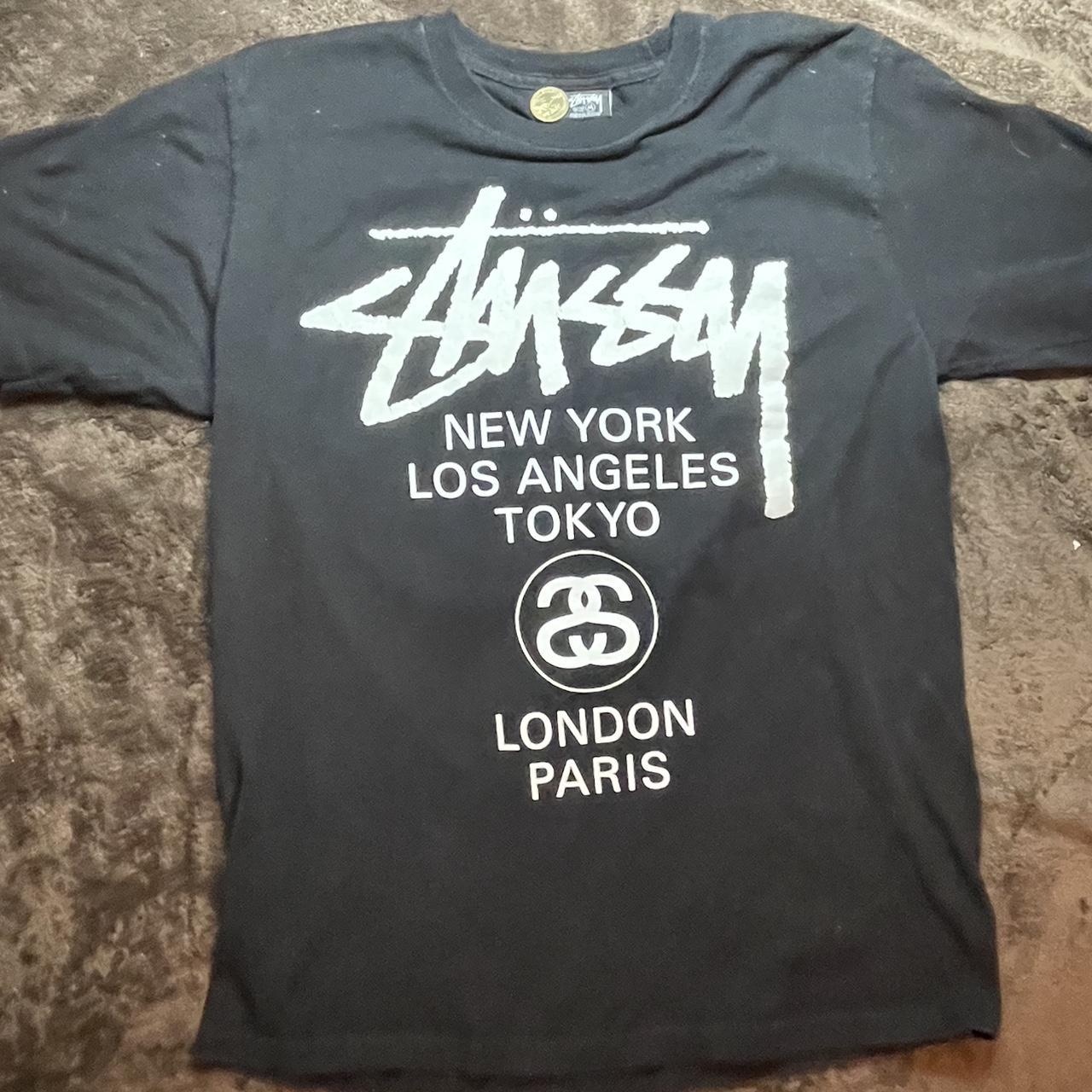 sick simple stussy tour t, nice details on the front... - Depop