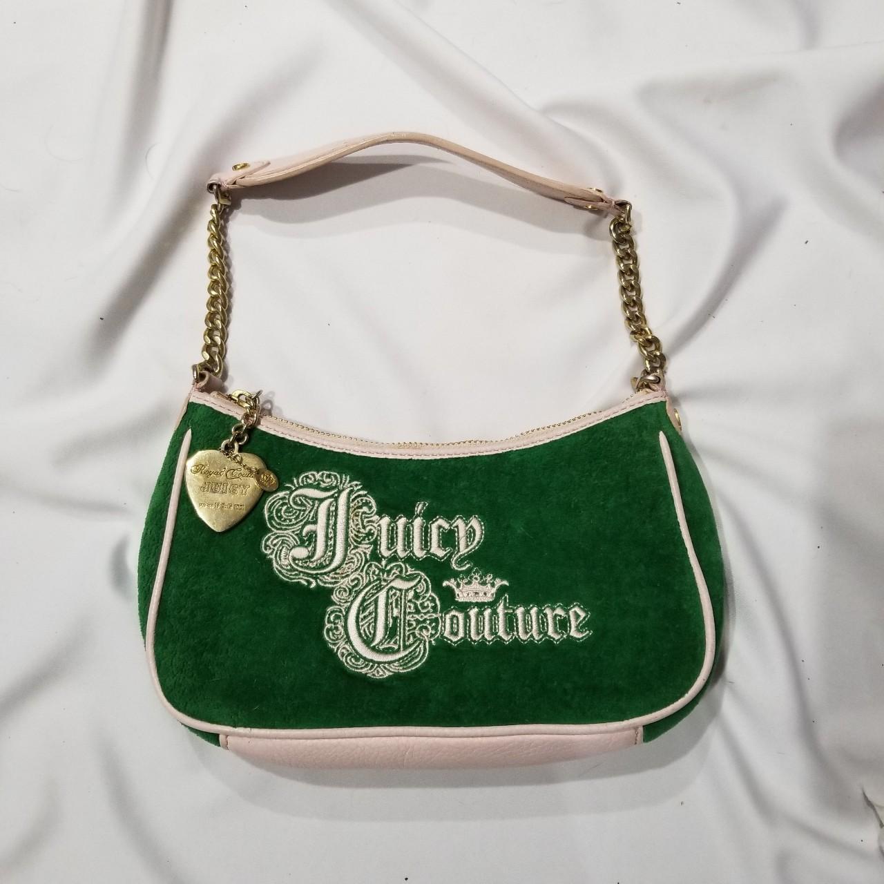 Rare vintage Juicy Couture Green Pink Shoulder Bag Depop