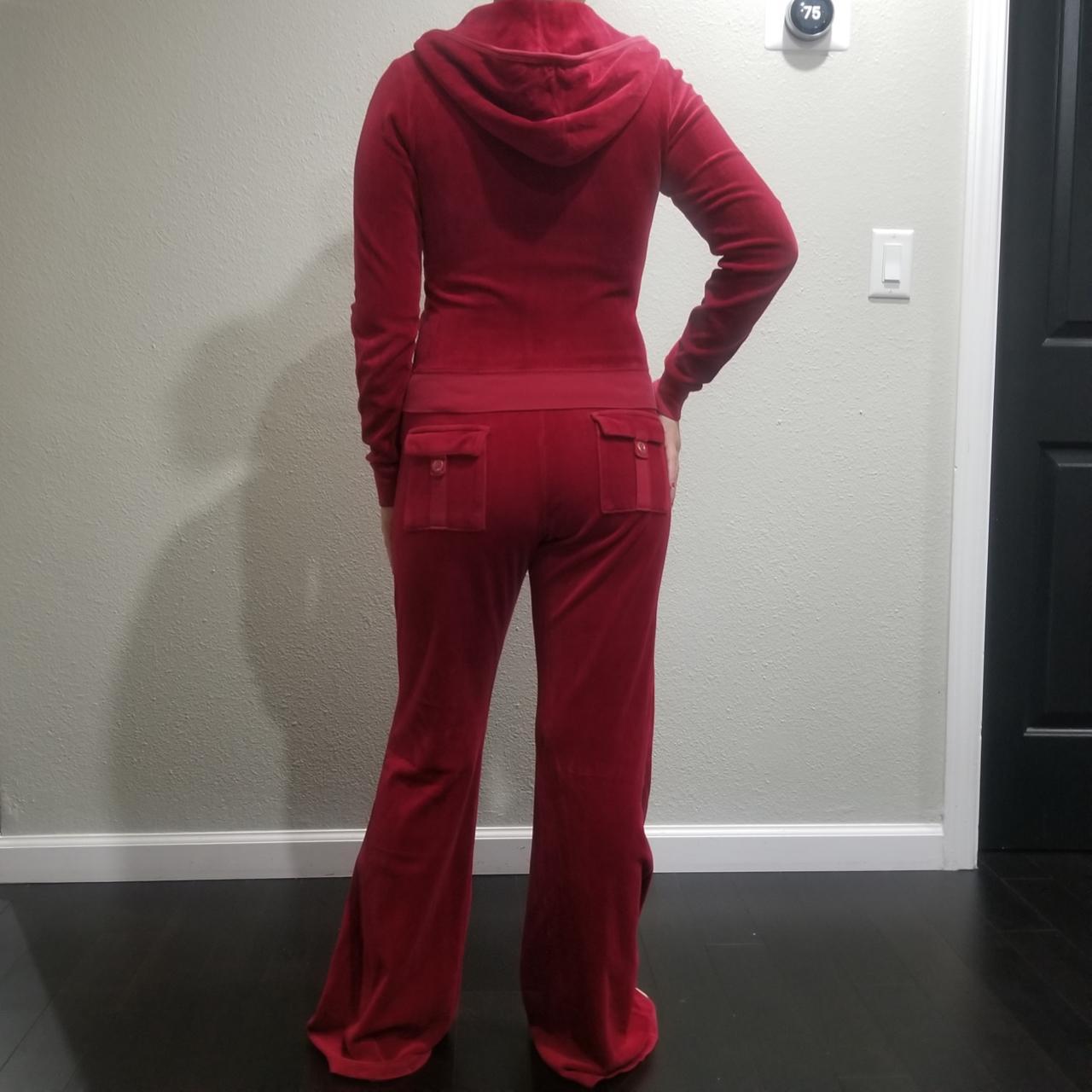 Red velour cheap juicy couture tracksuit