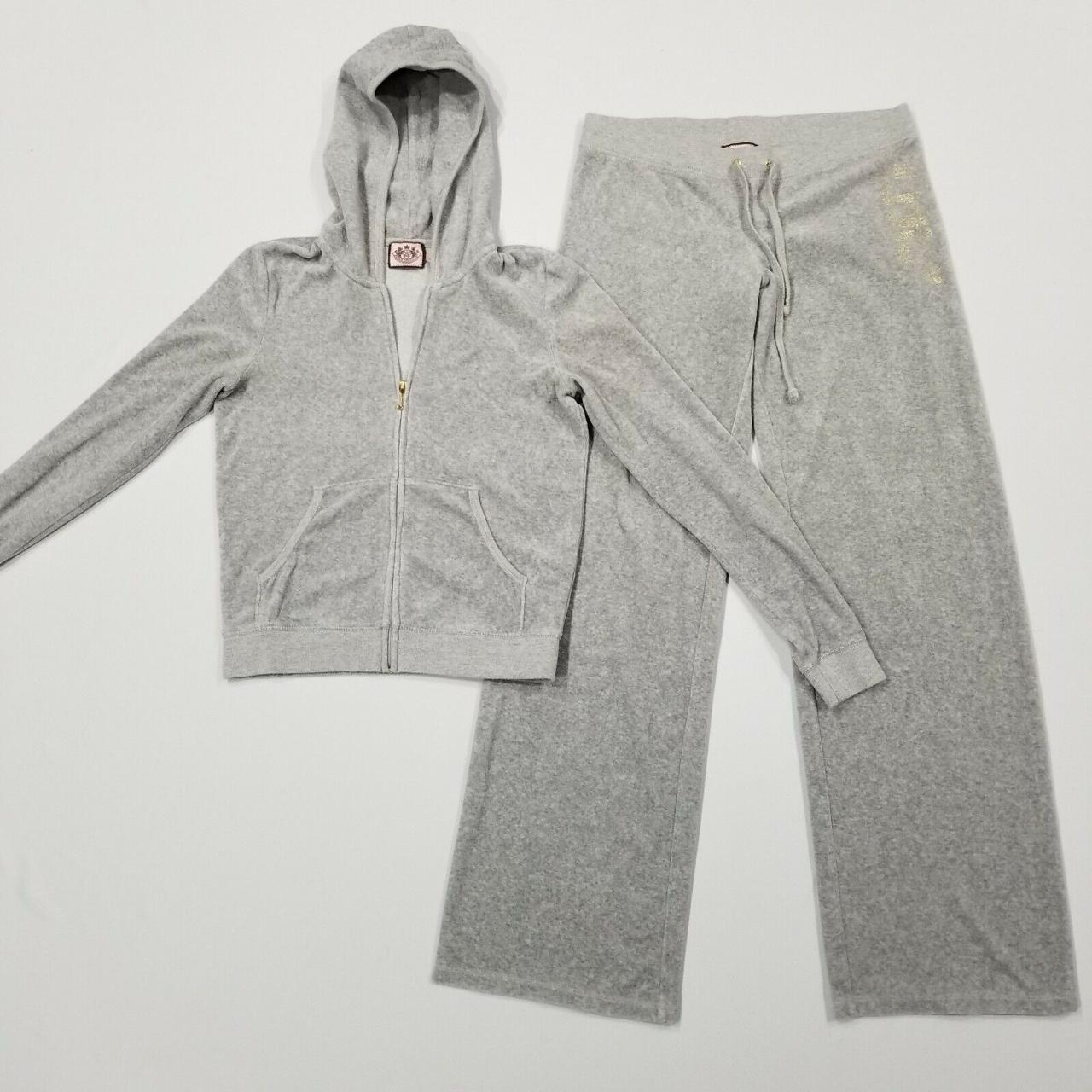 Juicy Couture tracksuit gray velour matching. Depop