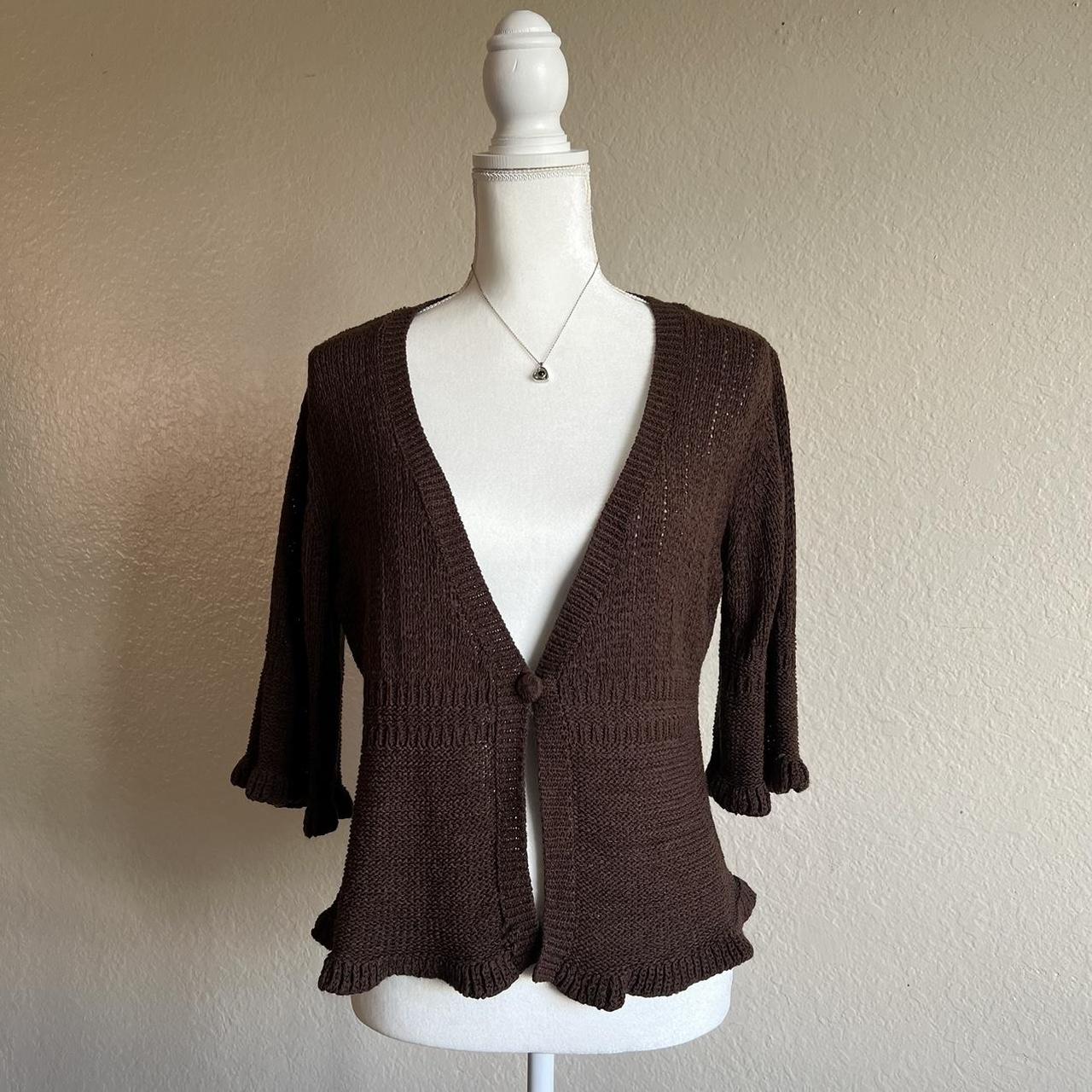 Brown crotchet cardigan🪞💫 • Knitted crotchet top •... - Depop