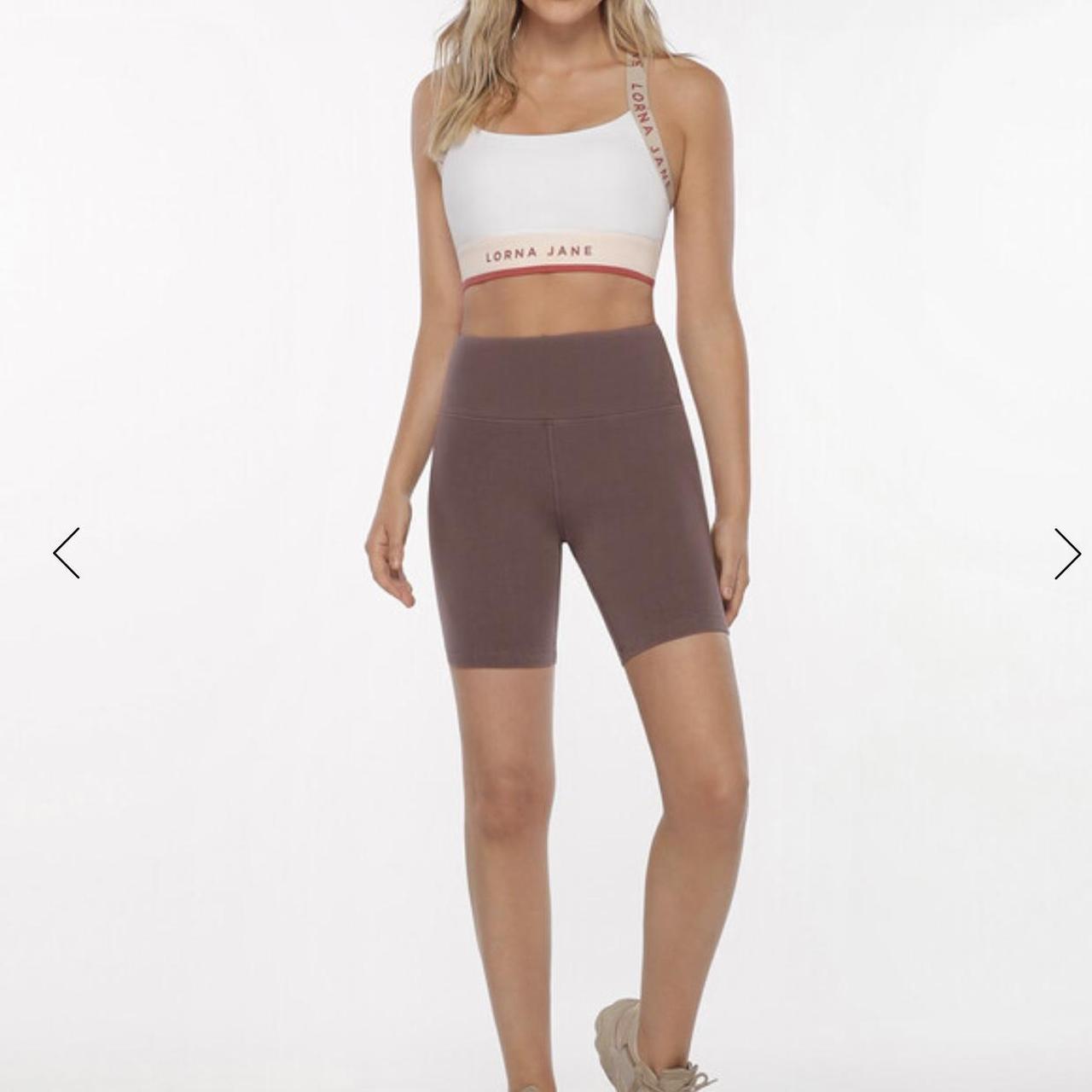Lorna Jane relaxed bike shorts in Stone , Size XS, But