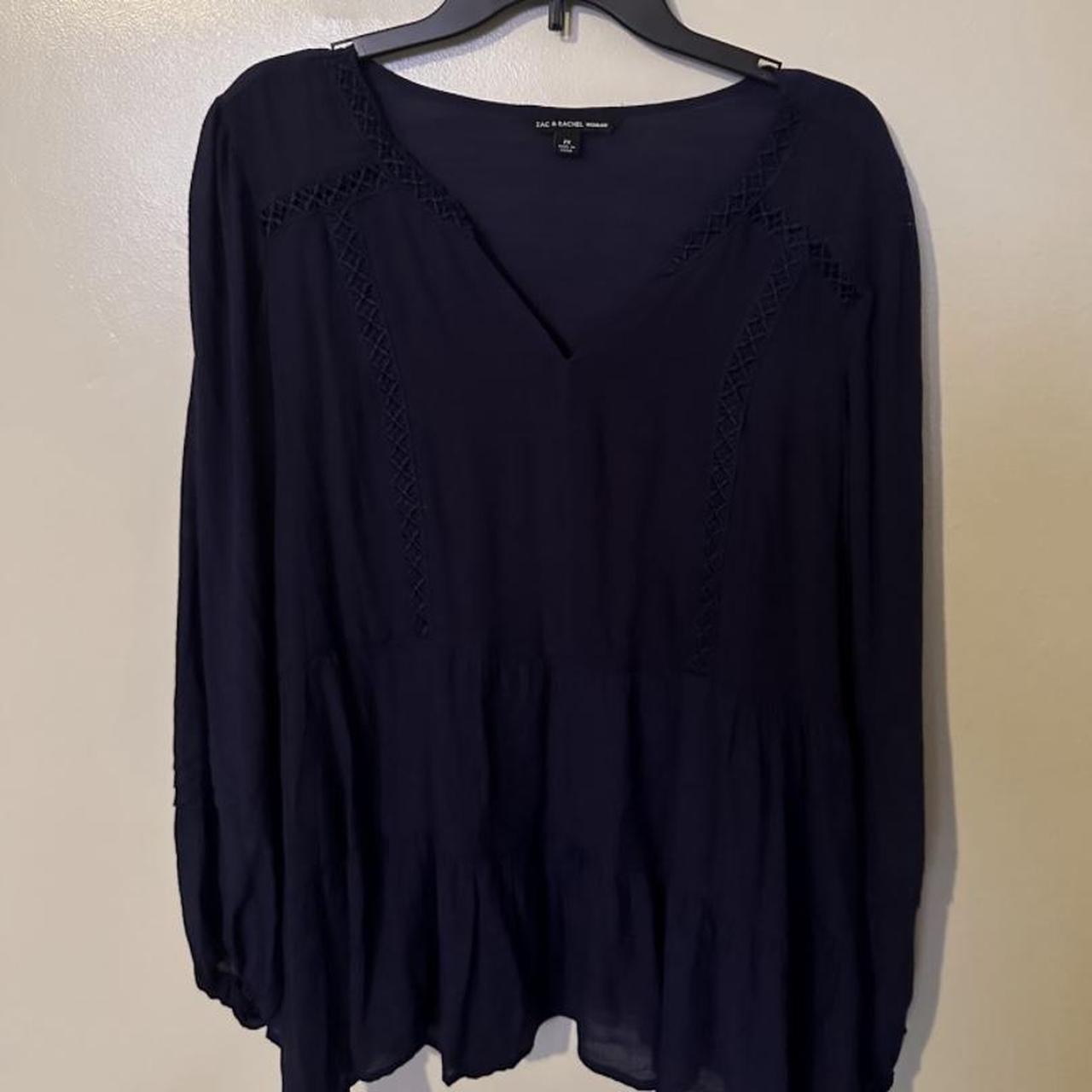 Navy Blouse Zac & Rachel women’s blouse size xxl,... - Depop