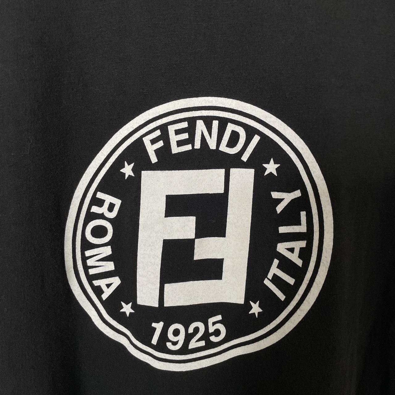 Fendi Women's Black and Grey T-shirt | Depop