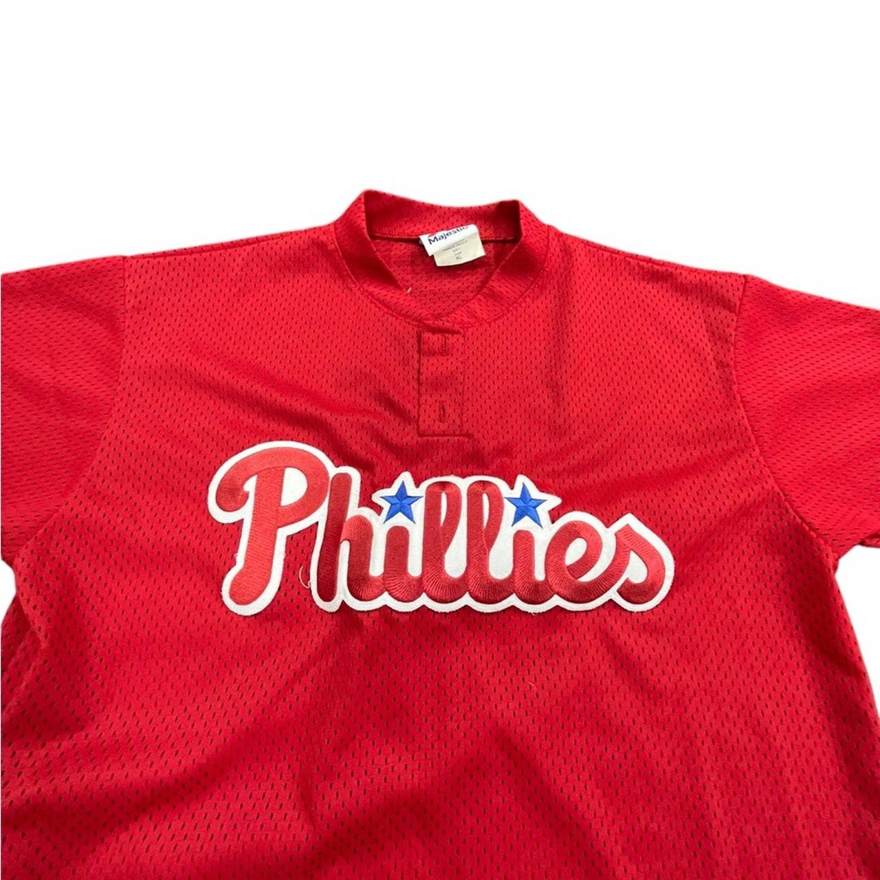 Phillies Button Up Jersey Red & white In - Depop