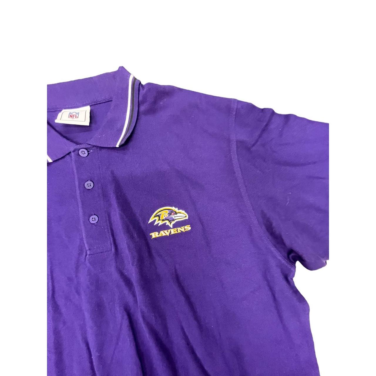 BALTIMORE RAVENS NFL TEAM APPAREL PURPLE BLACK POLO SHIRT MEN'