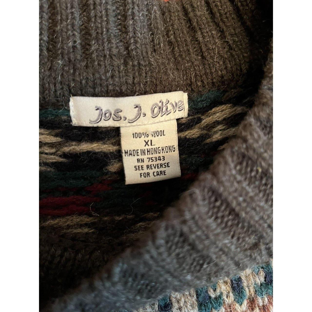 Jos. J. Oliver Unisex store X-Large Vintage 100% Wool Long Sleeve Multi-Color Sweater