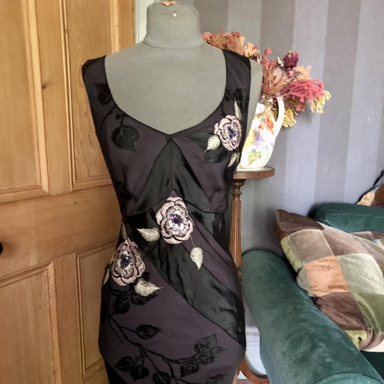 Vintage 1990’s Press & Bastyan black silk dress in a... - Depop