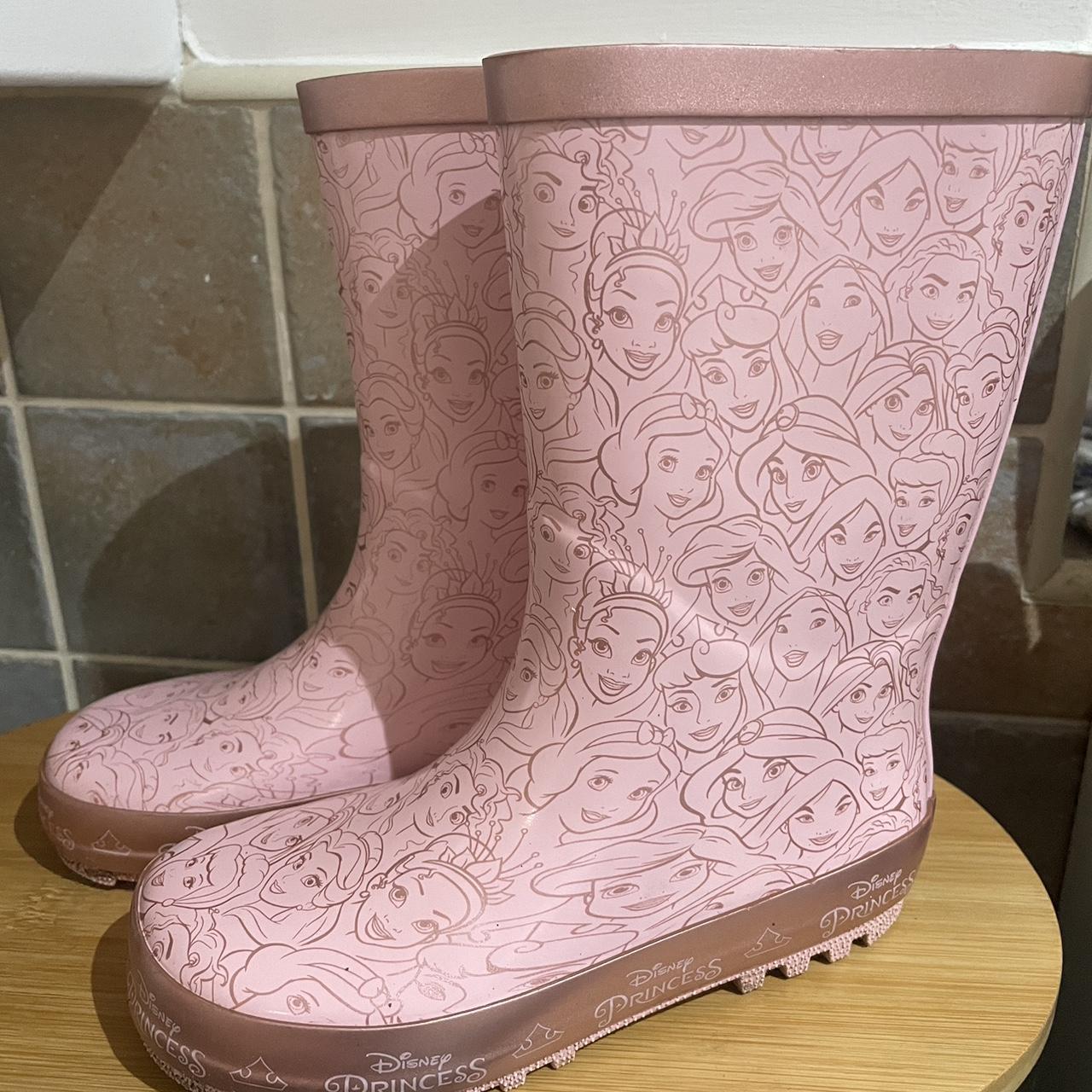 Girls rose pink Disney Princess Wellies Size 10