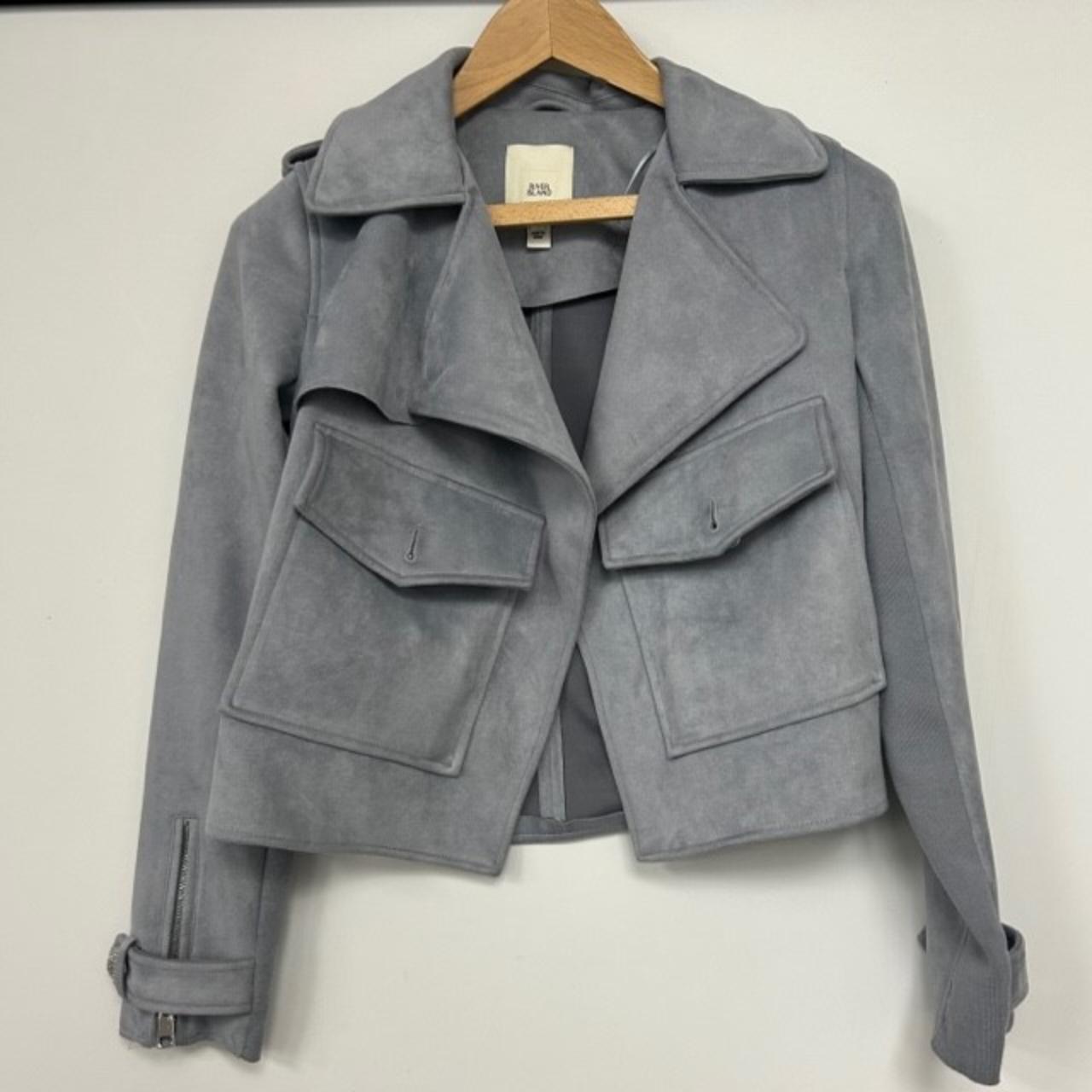blue suede jacket size 8 #suede #jacket... - Depop