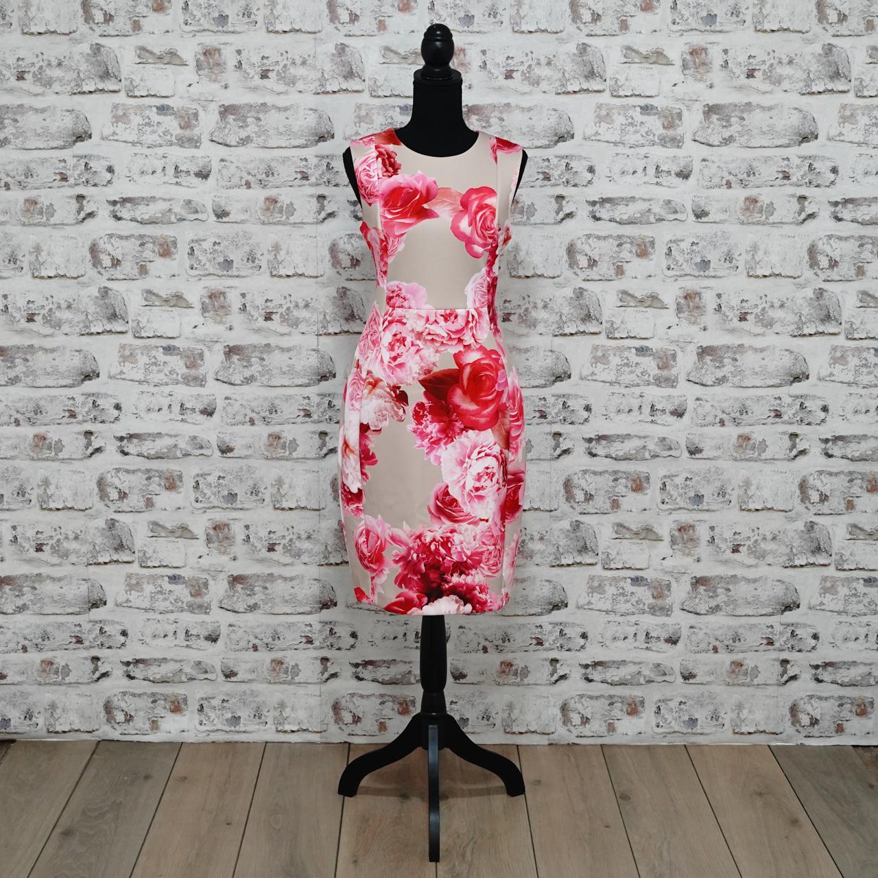 Calvin klein floral print sheath outlet dress