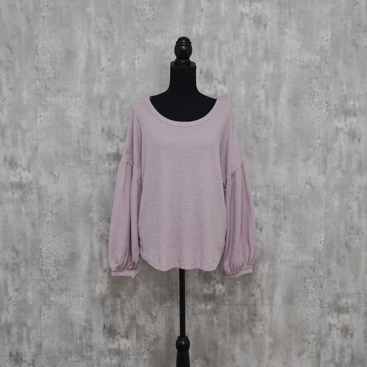 American Rag Waffle Knit Balloon Sleeve Top *new...