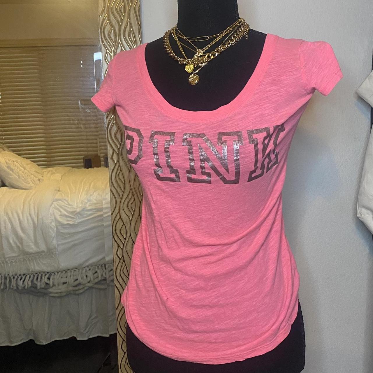 Victoria's Secret Women's Pink T-shirt | Depop