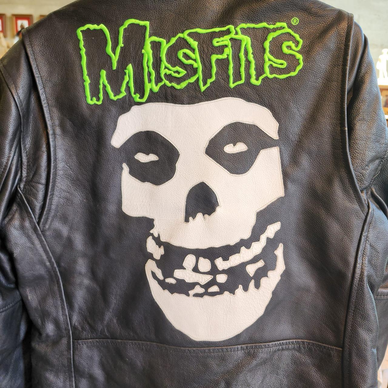 misfits leather jacket, size L. | Depop