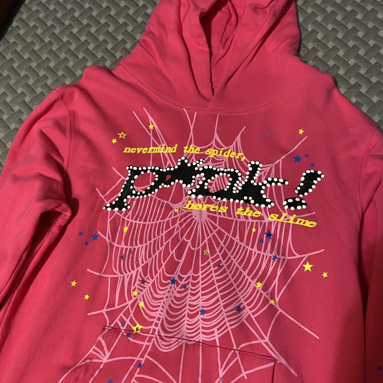 Never mind the spider P*nk! Pink Hoodie young thugs... - Depop