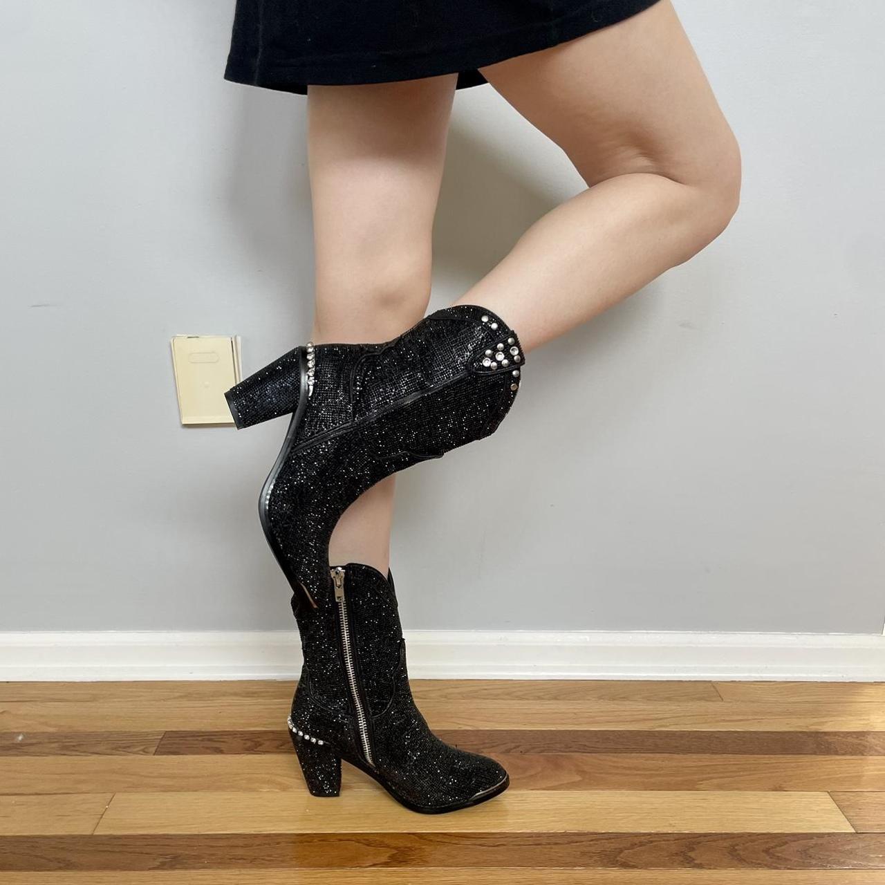 Dolls Kill black sparkly cowboy boots 🖤 brand Club... Depop