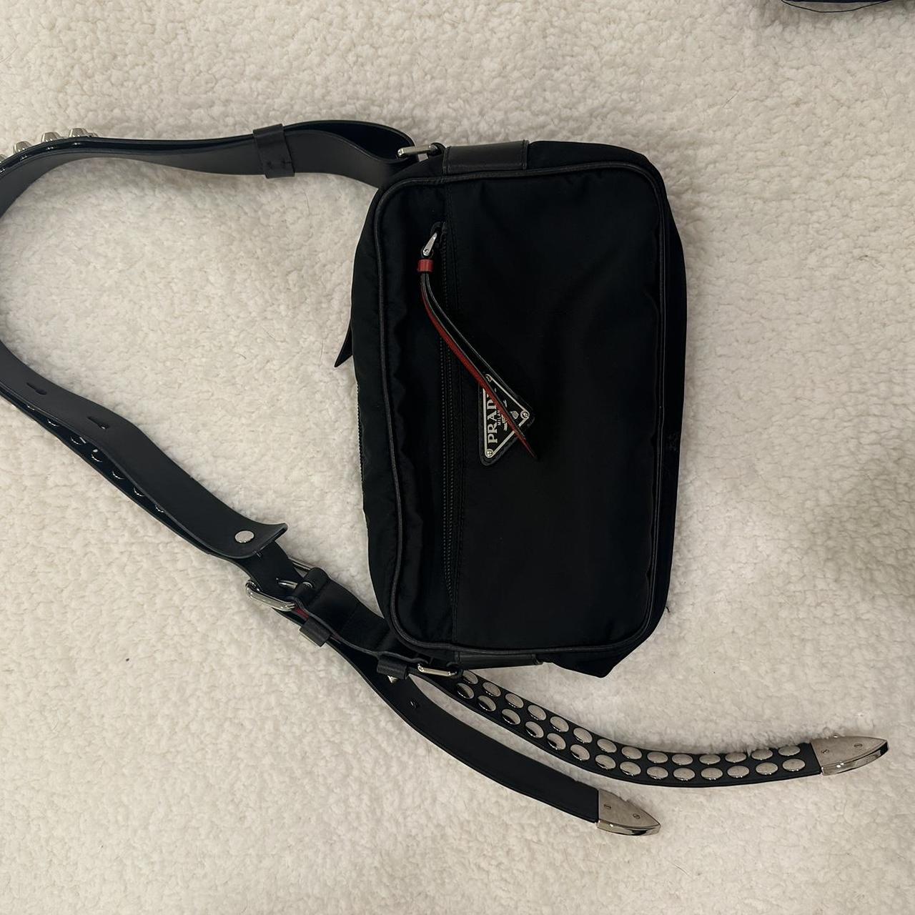 Prada studded strap bag best sale