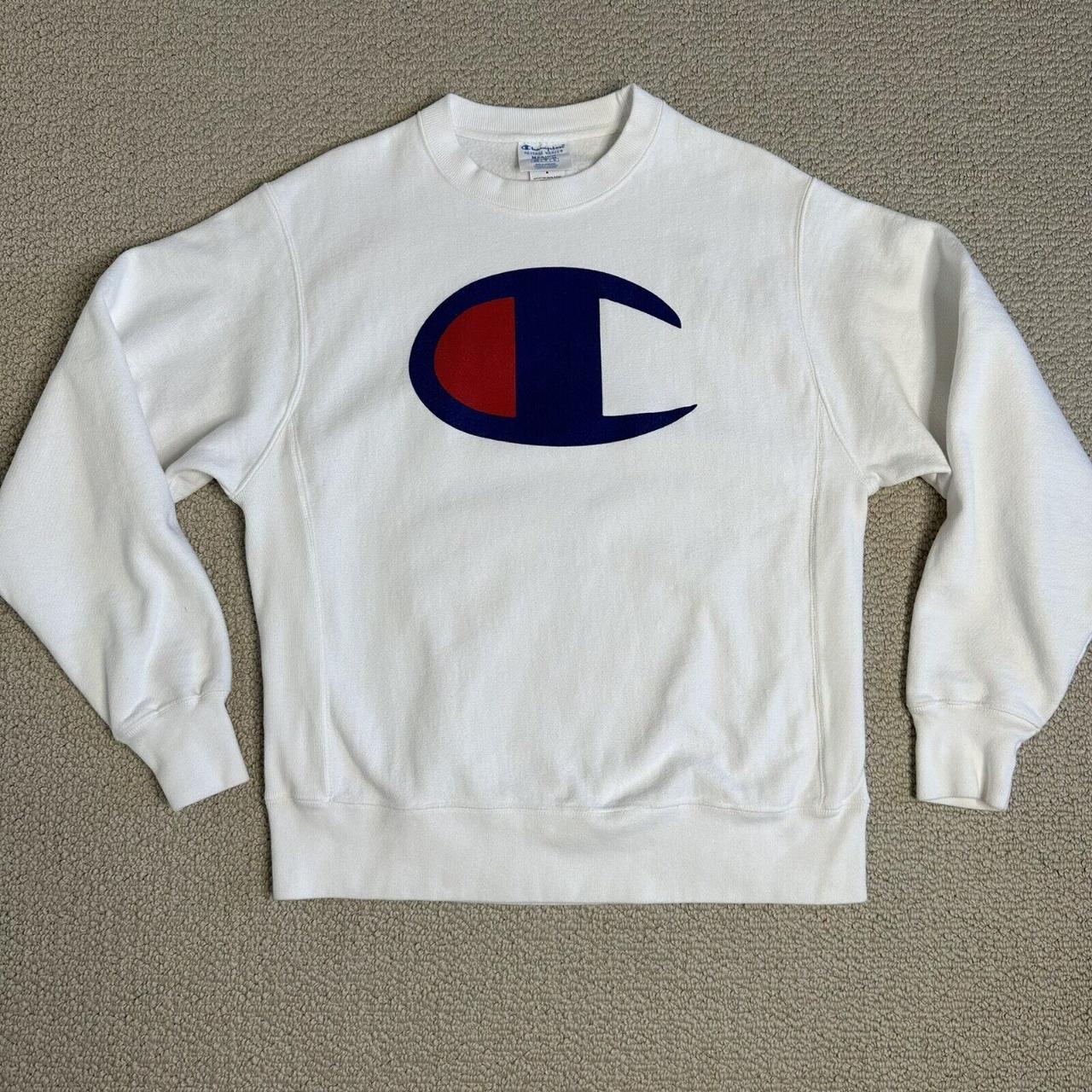 Champion white hot sale sweatshirt mens