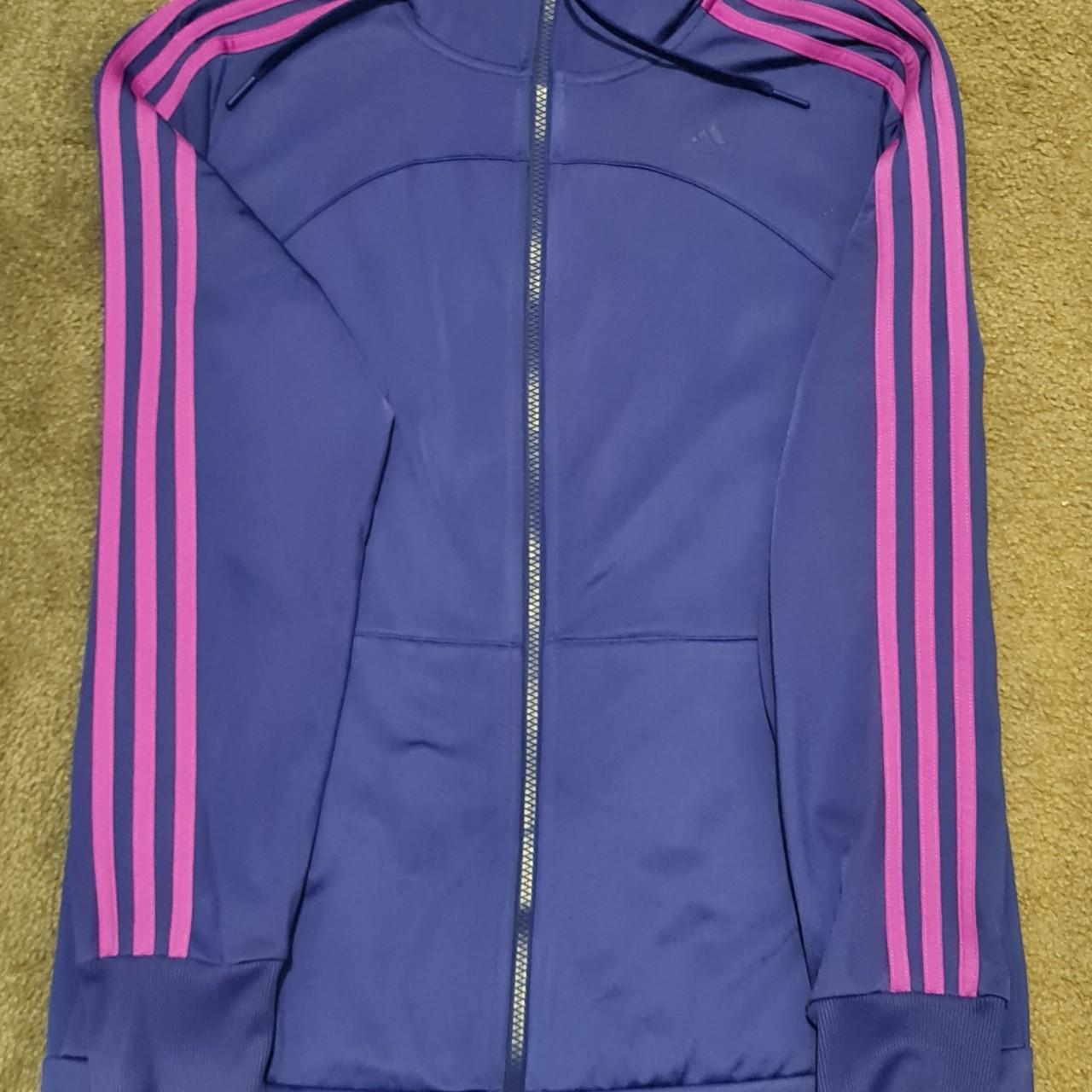 Adidas Originals purple with pink 3 stripes. Womens. Depop