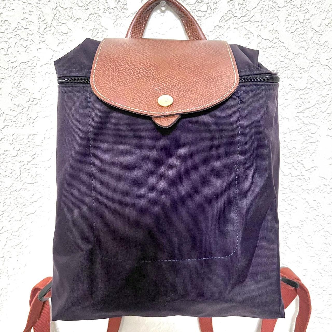 Purple longchamp outlet backpack