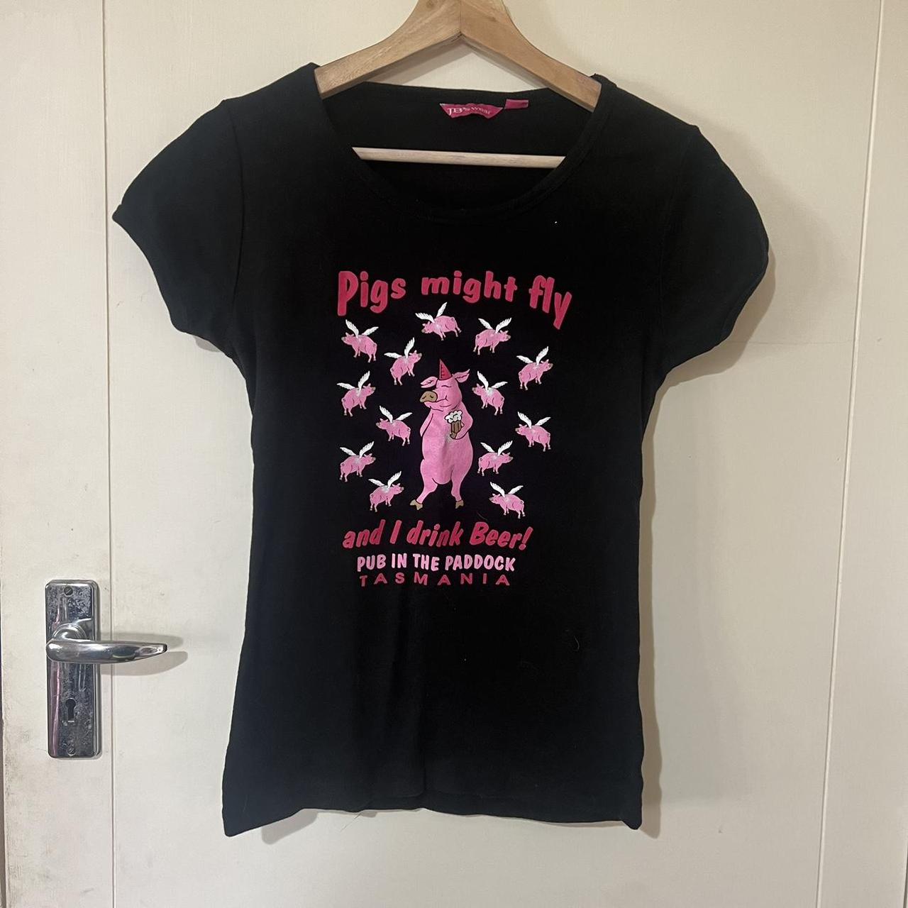 Women S Black And Pink T Shirt Depop