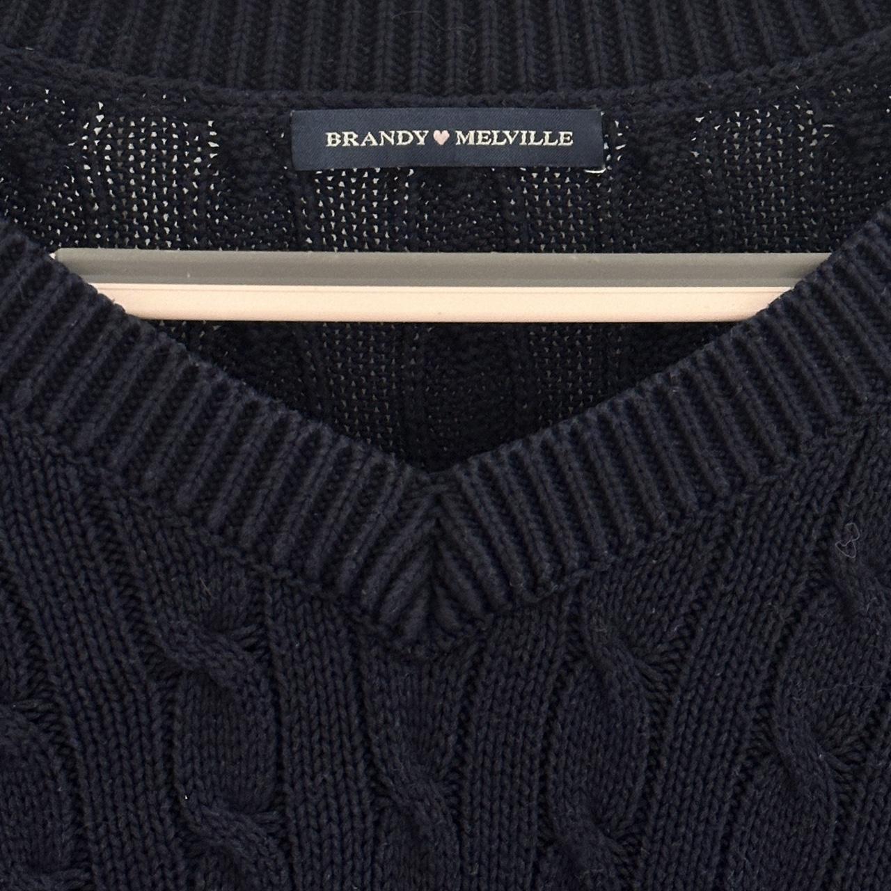 Never used navy blue brandy v-neck sweater. One size. - Depop