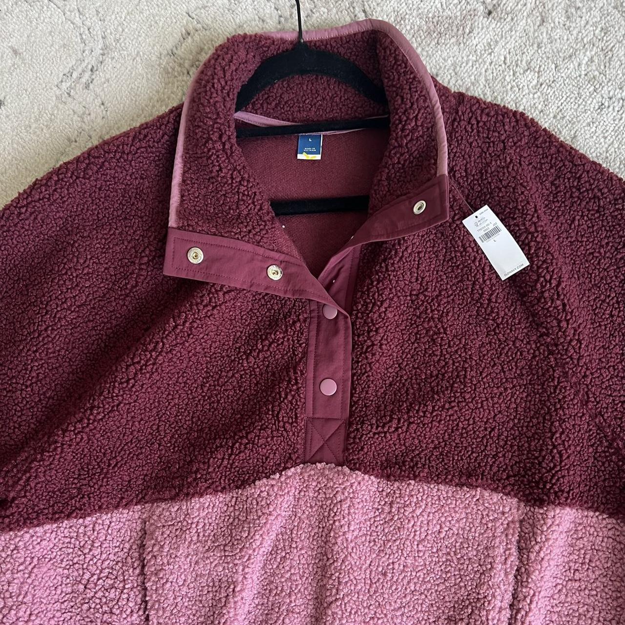 Old Navy Women's Pink and Burgundy Jacket | Depop