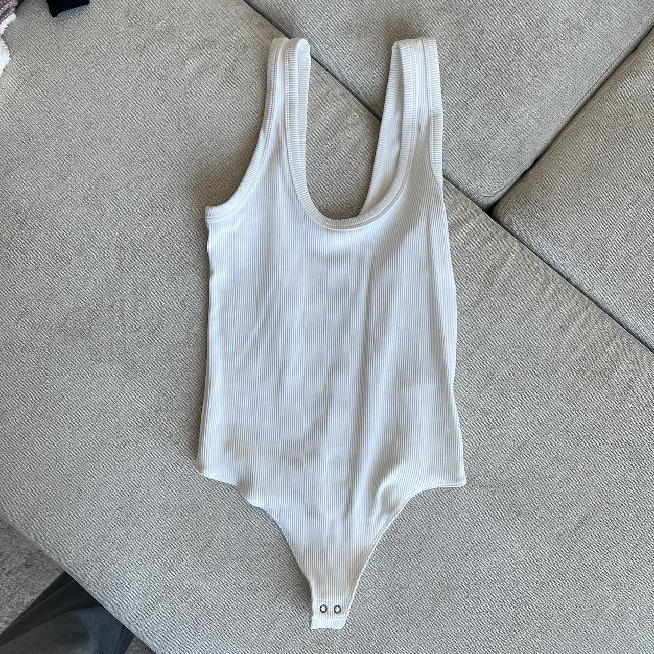 Abercrombie & Fitch Women's White Bodysuit Depop