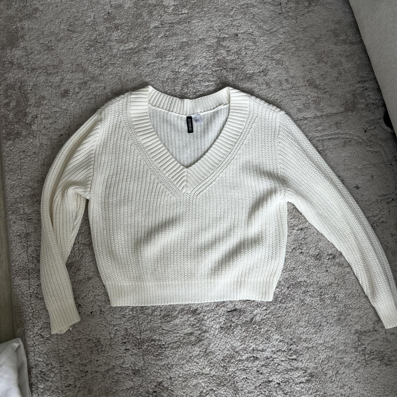 H&M Women's White Jumper Depop