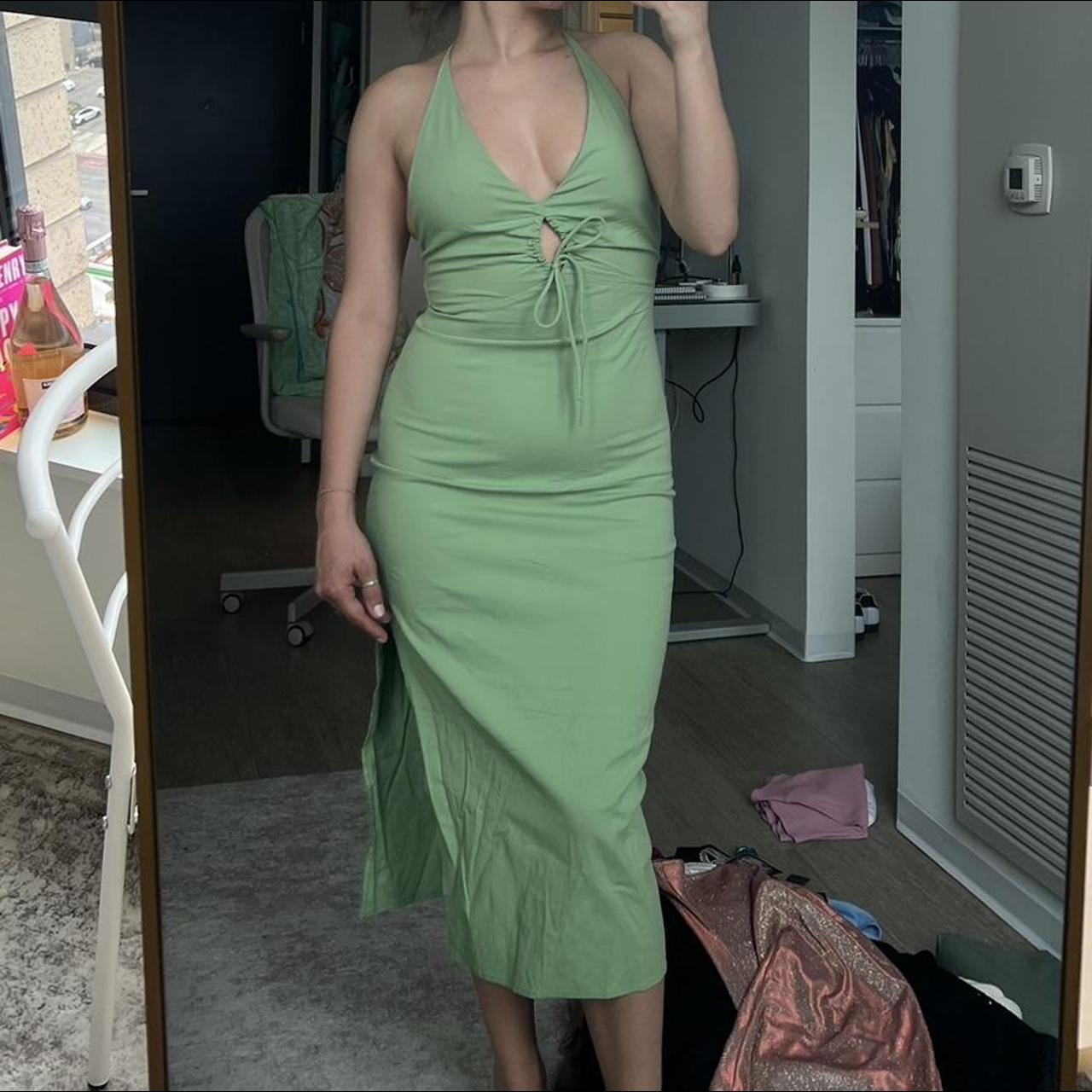 Abercrombie & Fitch Women's Green Dress Depop