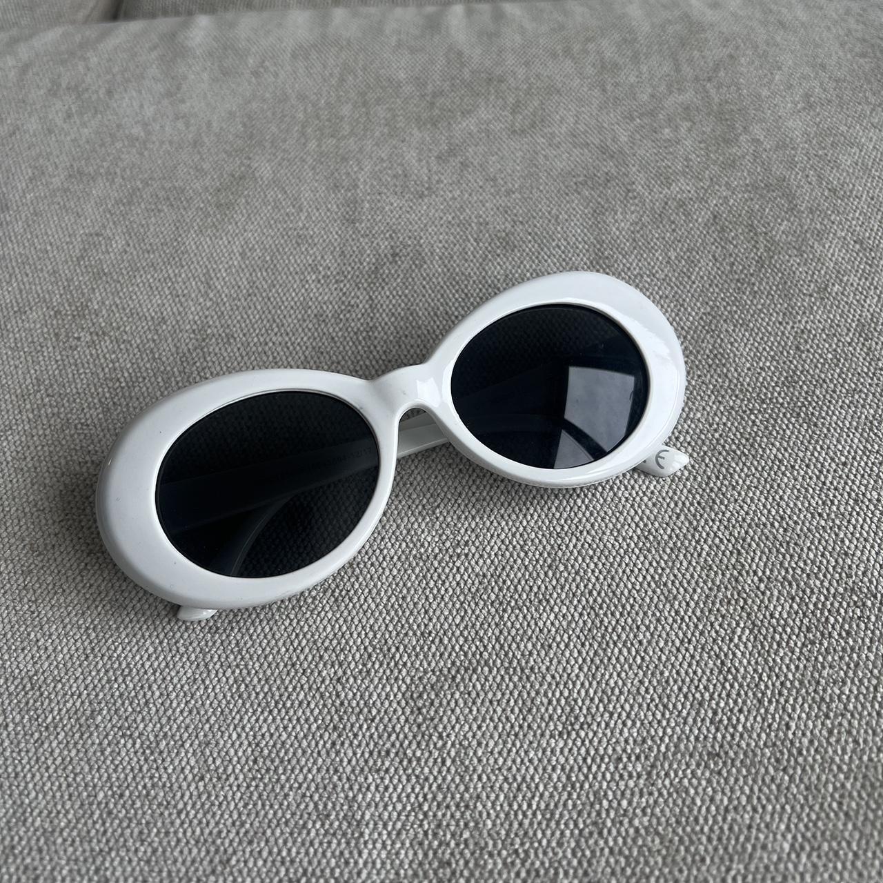 White oval sunglasses. Super cute and fun worn a few... - Depop