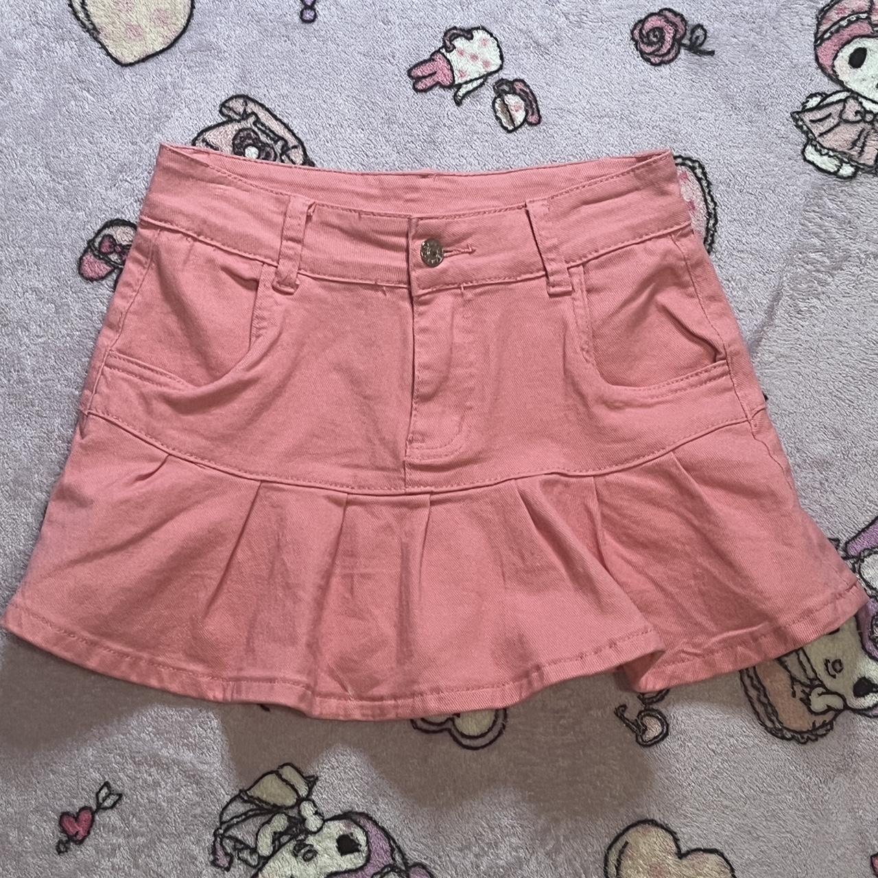 Shein Bubblegum Pink Denim Mini Skirt Size XS S Msg