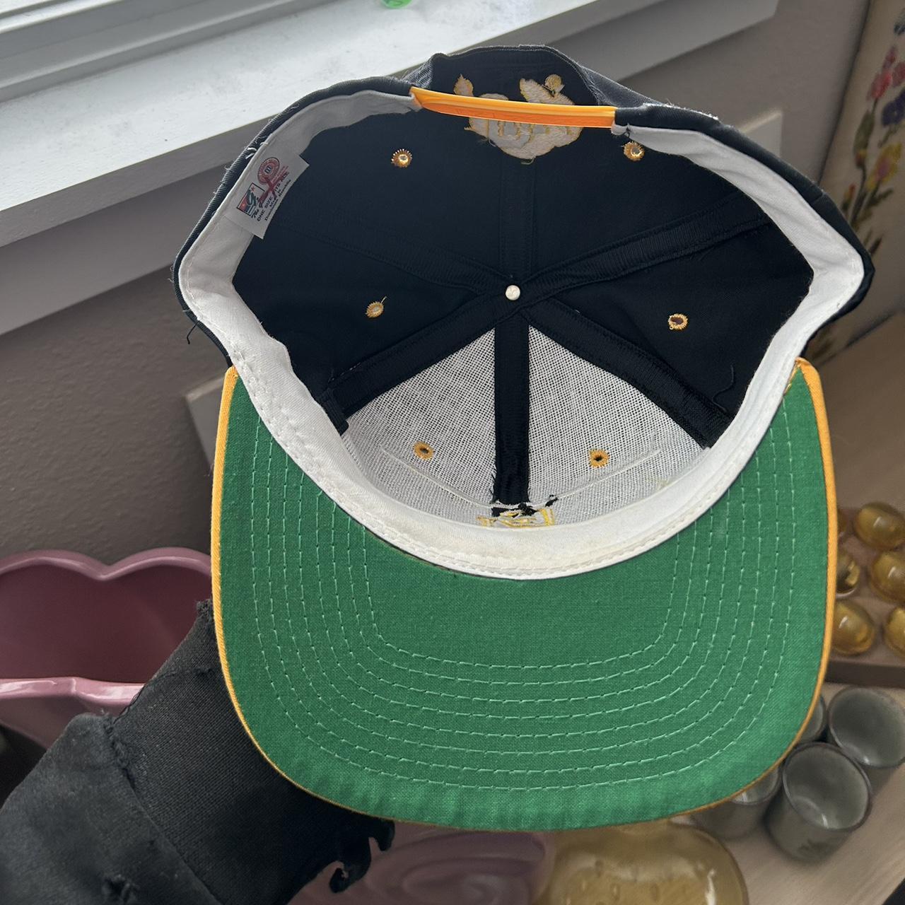 Men's Black and Yellow Hat Depop