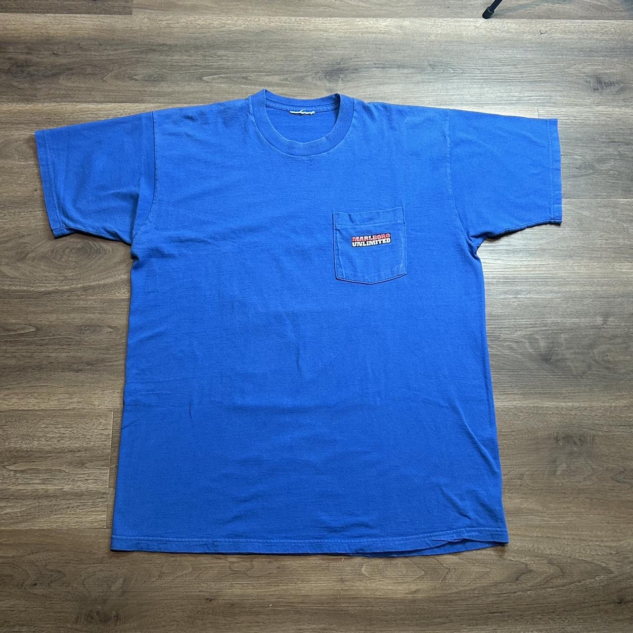 Marlboro Men's Blue T-shirt | Depop