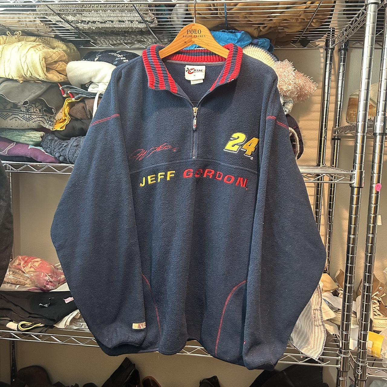 Vintage Jeff Gordon NASCAR Racing Fleece Quarter Zip... - Depop