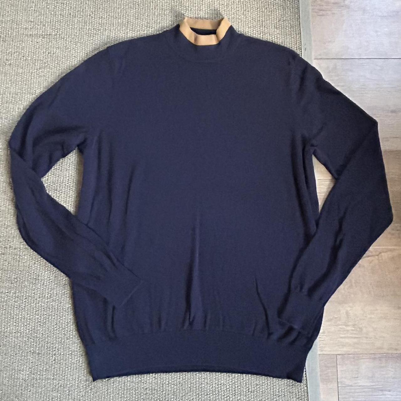 Navy Roll Neck Jumper Asos ASOS DESIGN Muscle Fit Ribbed Roll Neck