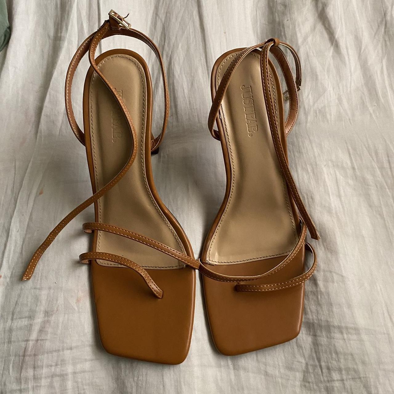 just fab square toed heels • strappy with a... - Depop