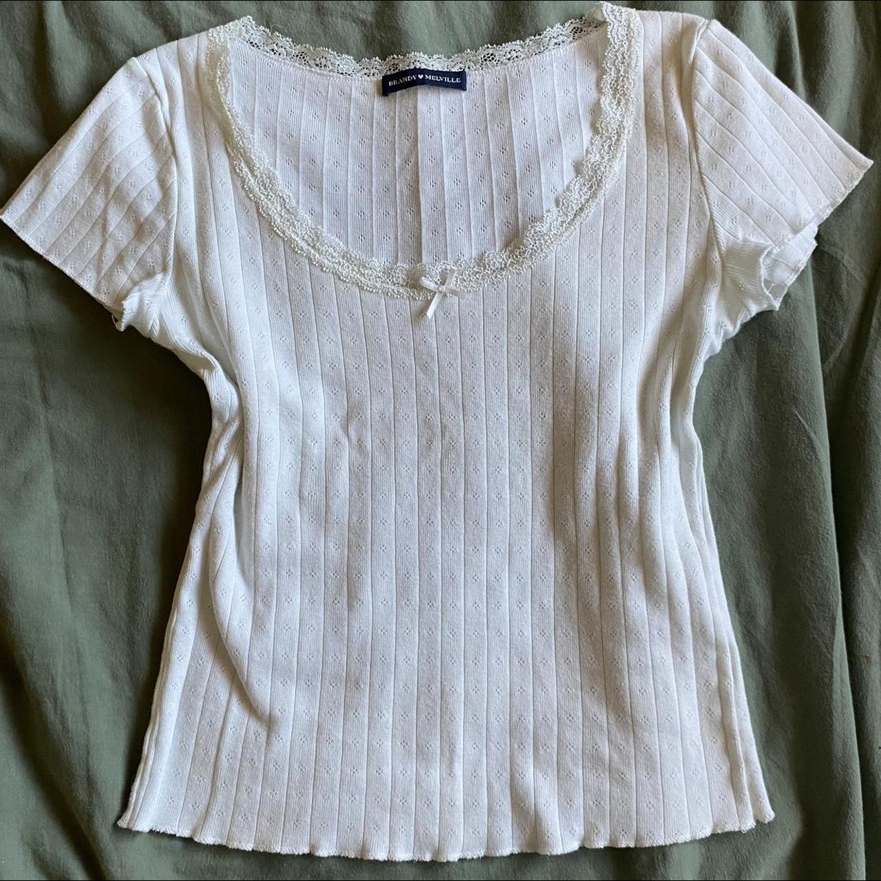 brandy melville mckenna bow lace top, Women's Fashion, Tops