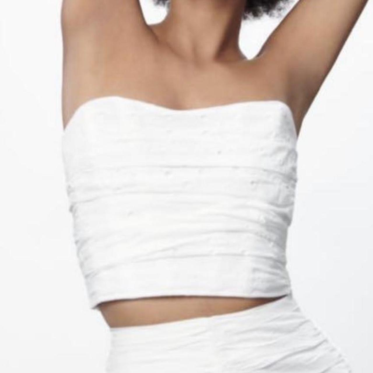 Zara Women's White Corset Depop