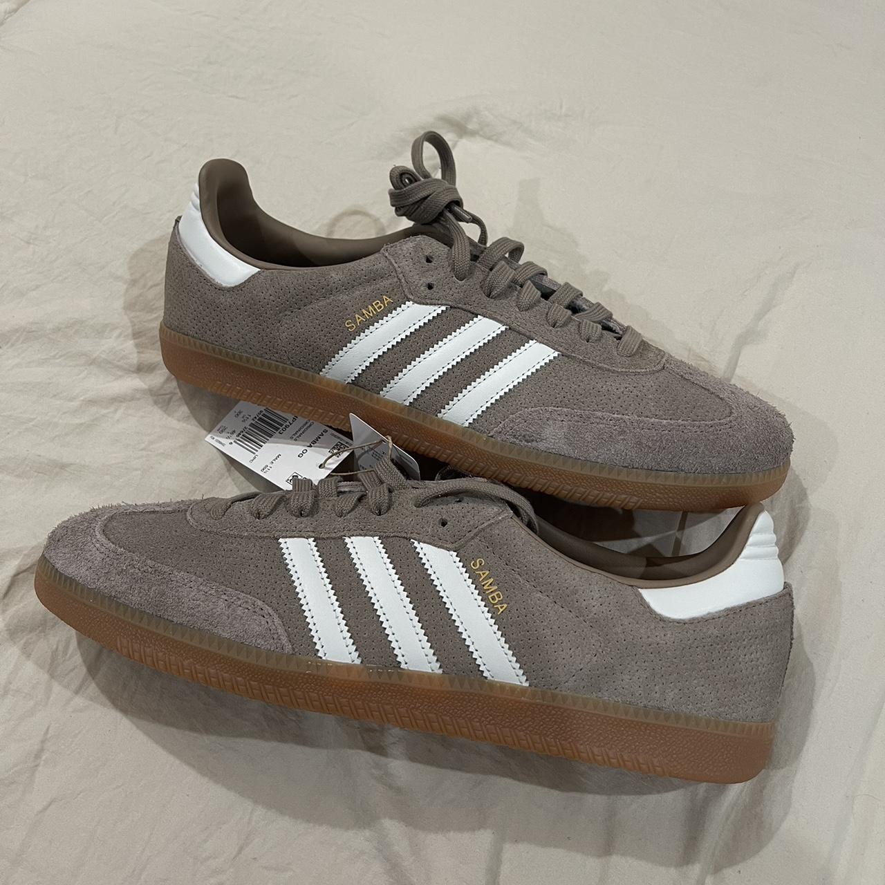 Adidas Men's Brown and White Trainers | Depop