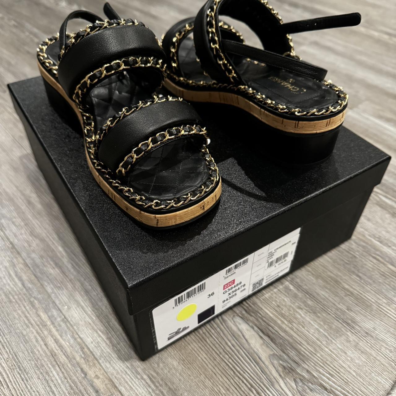 Chanel Sandals. Womens 36, but fit perfectly for a | Depop
