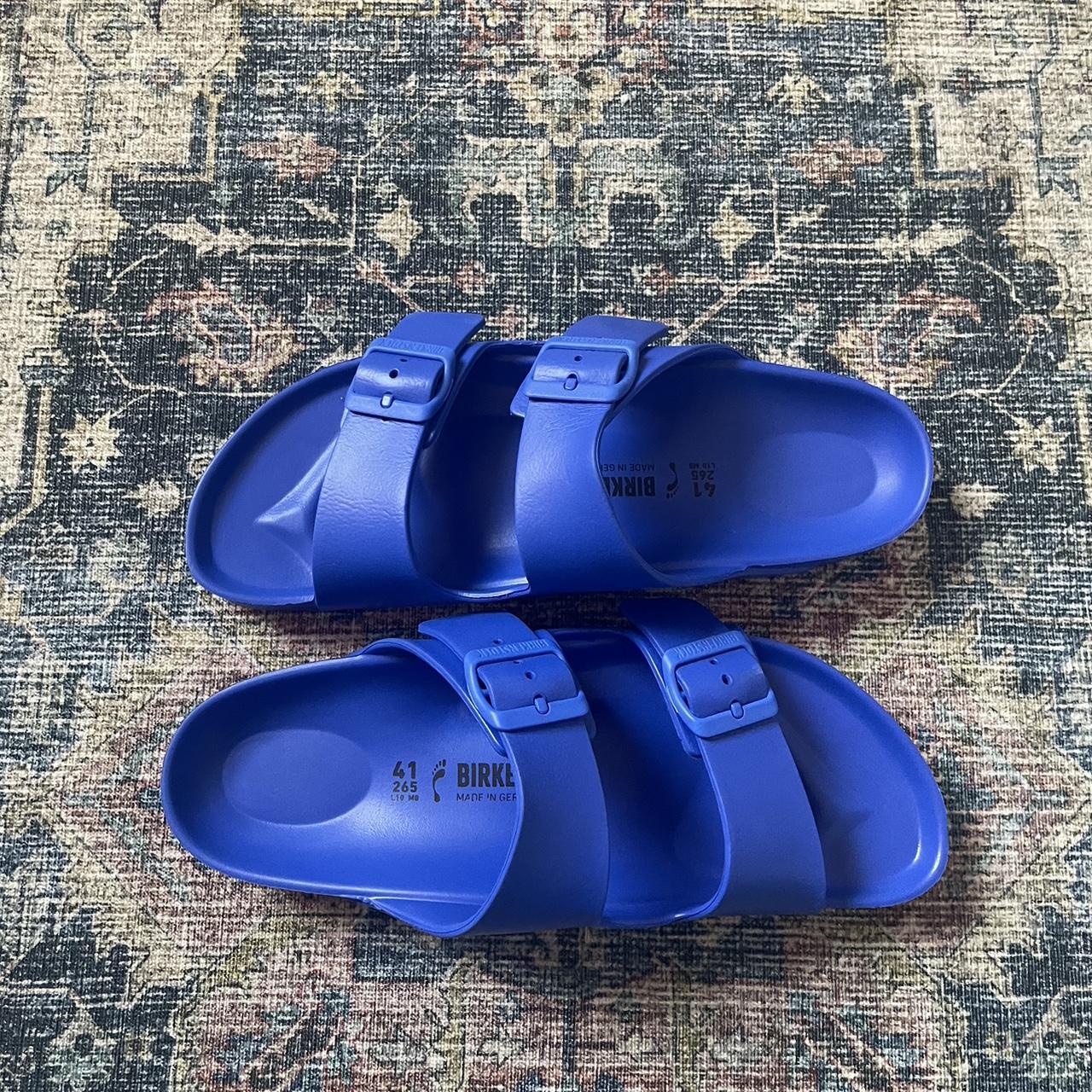 Blue Birkenstock sandal Size: women- 10 men-8... - Depop