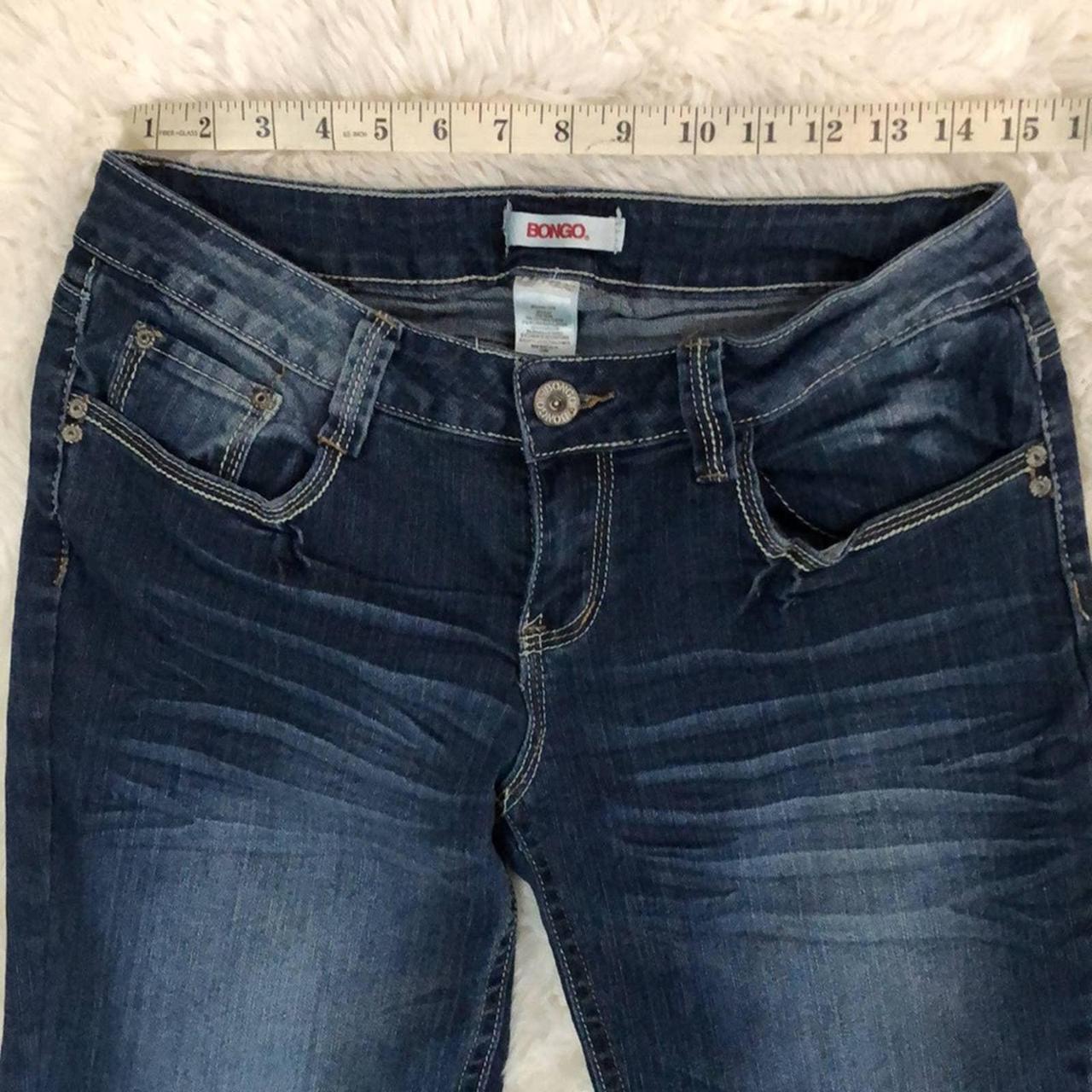 BONGO JEANS Button Back Pockets Flare Dark Denim... - Depop