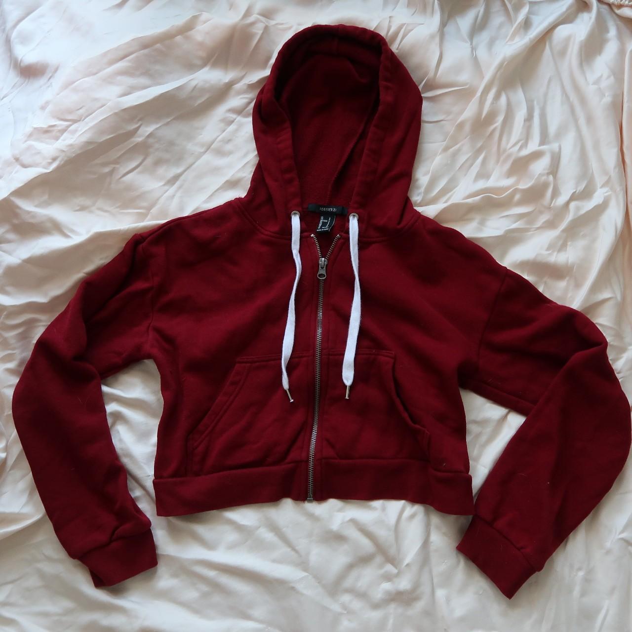 Red zip up store hoodie forever 21