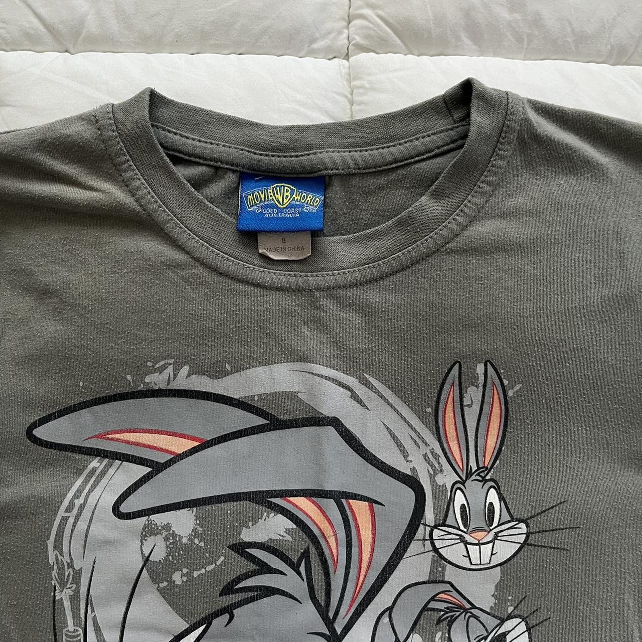 2000s movie world bugs bunny grey tshirt classic... - Depop