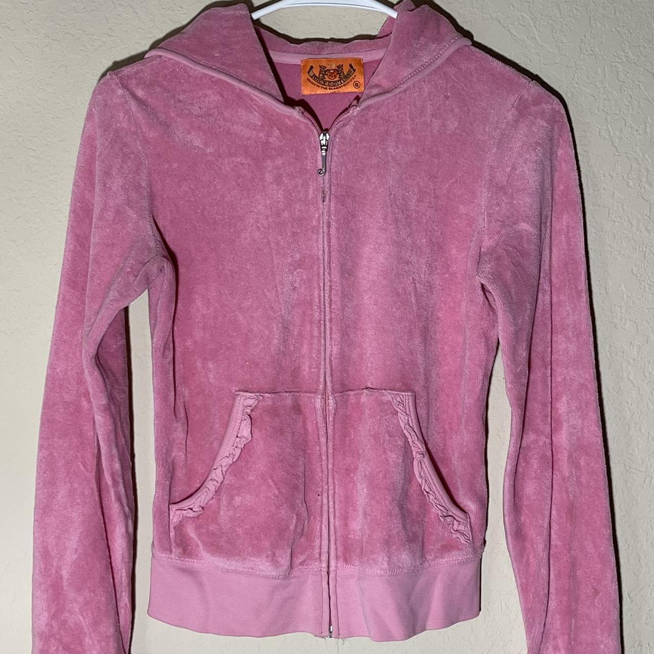 Super cute pink Juicy Couture y2k zip up jacket Size... - Depop