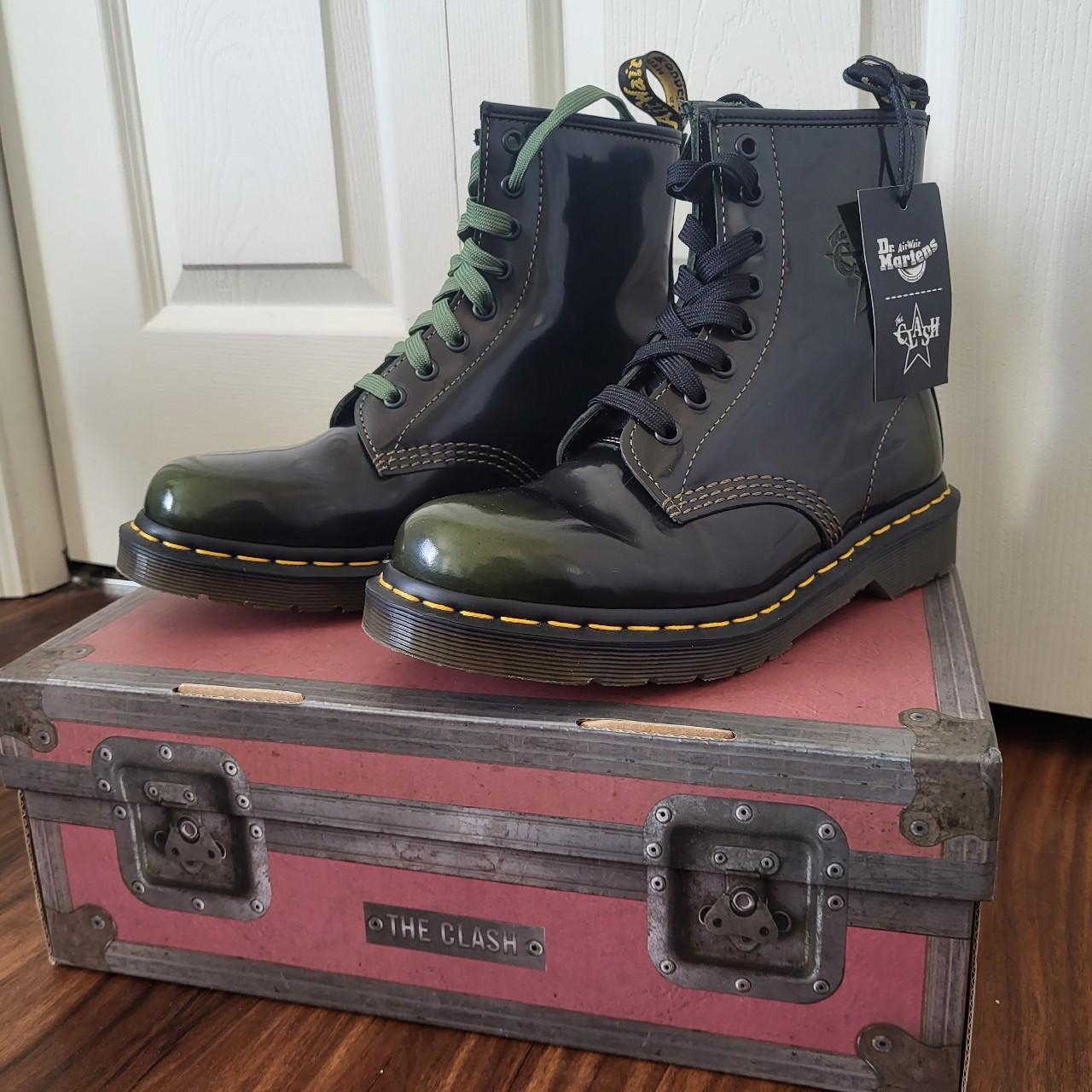 Dr. Martens Women's Black and Green Boots