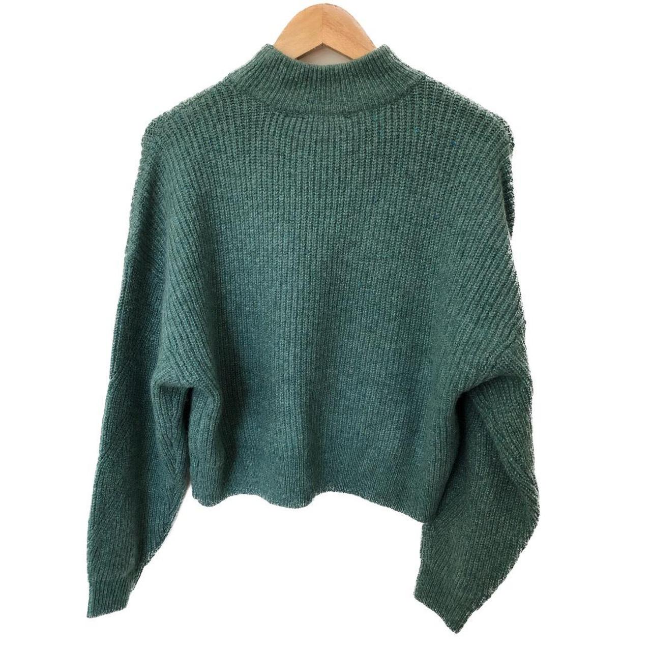 super soft knit green mock neck sweater, love the... - Depop