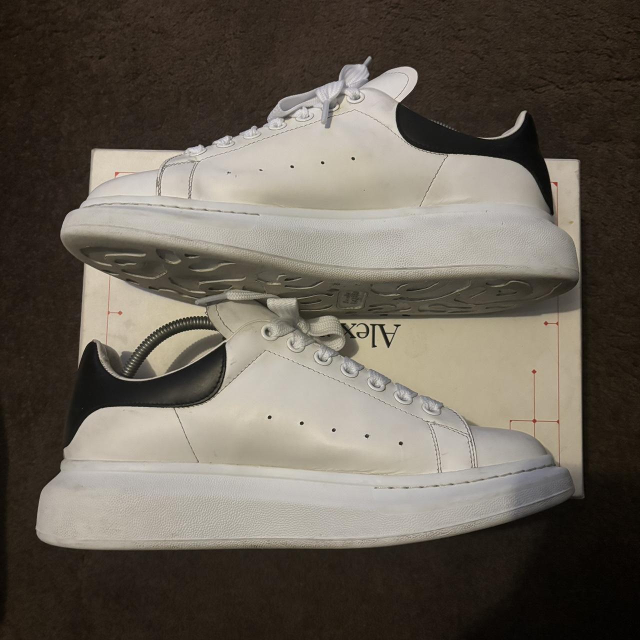 Alexander McQueen white and black leather trainers